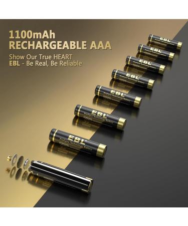 Buy EBL Gold Pro Rechargeable AAA Batteries - 1.2V 1100mAh NIMH - High Performance Precharged - 16 Pack for International Shipping - Buy Online on GoSupps.com