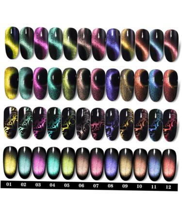 Balacoo 2pcs Nail Molding Gel Glitter Polish Cat Eye Nail Varnish Gel Top Coat 9 5.3*2.2cmx2pcs As Shownx2pcs - Buy Online on GoSupps.com