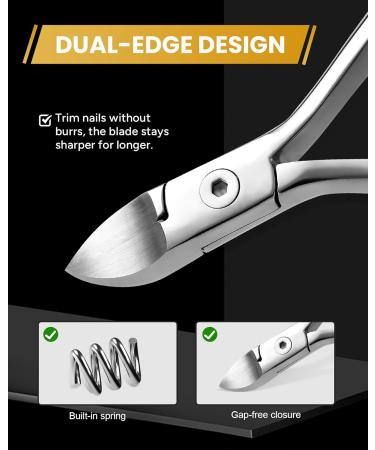 Professional Toenail Clippers for Thick Nails | Ingrown Nail Clippers for Men Women & Seniors | Premium Stainless Steel Super Sharp Curved Blades - Buy Online on GoSupps.com