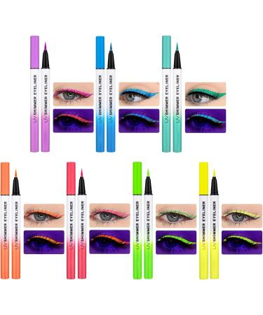  Hogvinnatil Colored Liquid Eyeliner | Glittery Sparkle Waterproof Eyeliner - Long-Lasting Gel Makeup Pen with High-Pigment Luminous Finish for Performances Parties Dancing Night Out and Everyday Use - Buy Online on GoSupps.com