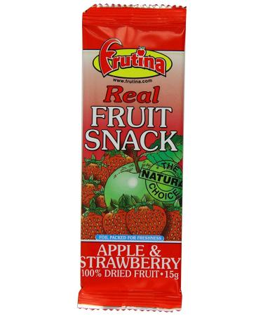 Frutina 100% Real Fruit Bars Great for Kids Vegan NO Added Junk NO preservatives NO Artificial Colours & Flavour 12 x15g (Strawberry)