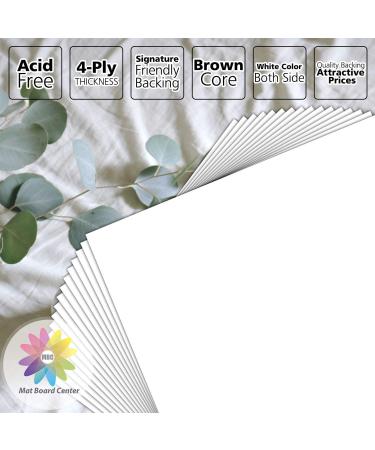 Pack of 25 8x10 White Backing Boards - 4-ply Thickness - for Picture Frames & DIY Art Projects - Buy Online on GoSupps.com