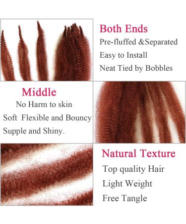Leeven 16 Inch Pre Separated Springy Twist Hair for Afro Marley Locs 8 Packs Pre-Fluffed Popping Spring Twist Crochet Hair for Distressed Locs Afro Kinky Curly Marley Braiding Hair Extensions /350# 16 Inch (Pack of 8) 350# - Buy Online on GoSupps.com