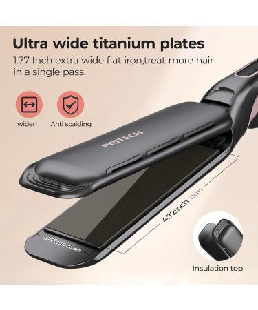 PRITECH Professional Hair Straightener - 1.77-inch Titanium Flat Iron with 5 Adjustable Temperatures Dual Voltage for Frizz-Free Hair - Shop Now - Buy Online on GoSupps.com