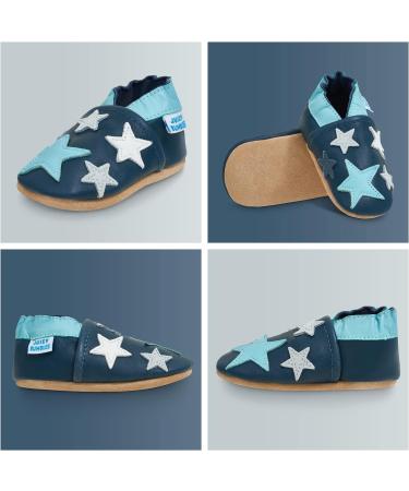 Blue Stars Baby Walking Shoes 6-12 Months | Soft Sole Leather Toddler Shoes - Buy Online on GoSupps.com