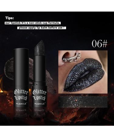 Matte to Glitter Shine Lipstick - Long Lasting Metallic Lip Gloss | Waterproof Sparkly Makeup for Women | 7 Colors - Buy Online on GoSupps.com