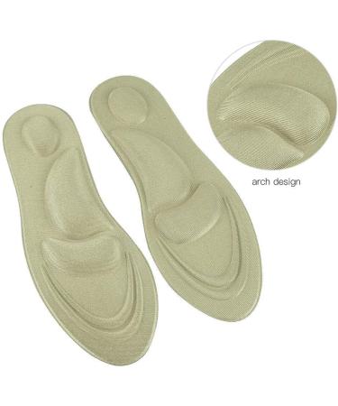 Orthotic Arch Support Insole for Flat Feet - Memory Foam Shoe Pad for Plantar Fasciitis Comfort (Women - Gold - Buy Online on GoSupps.com
