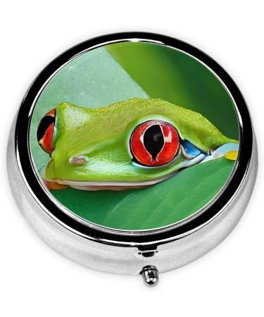 Tree Frog Baby Mini Round Pill Box | 3 Compartment Travel Pill Organizer | Portable Medicine Case for Home & Office - Buy Online on GoSupps.com