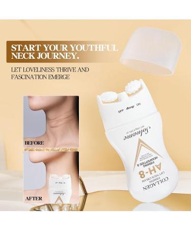 SOLUAME AH8 Firming Neck Cream Collagen Neck Cream for Firming and Firming the Skin with Massage Roller Moisturizing Cream for Men and Women 120 g - Buy Online on GoSupps.com