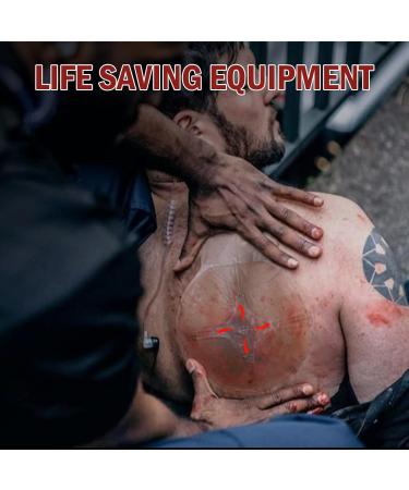 Vented Chest Seals for Open Chest Injuries - 2 Pack | IFAK Trauma Kit Dressing - Buy Online on GoSupps.com