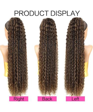 30 Long Curly Drawstring Ponytail Extension - Mix8/10# Synthetic Hairpiece for Women - Buy Online on GoSupps.com