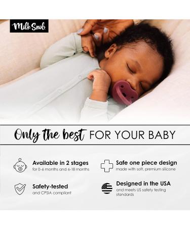 Milk Snob Calm n Cuddle Silicone Pacifier 0-6 Months - BPA Free Paci Teether for Newborns, Baby Registry Shower Gift for Boys and Girls - Buy Online on GoSupps.com