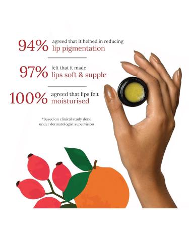 Organic Orange & Rosehip Lip Balm | Nourishing Balm for Dry Chapped Lips | Ecocert Certified Clinically Tested Cruelty-Free Vegan - 5 gm - Buy Online on GoSupps.com