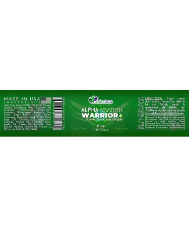 Alpha Warrior Hemp & DMSO Cream 5000mg - MSM Hyaluronic Acid Gel with Magnesium Oil for Muscle Soothing and Bruise Relief - Organic Topical Balm 4oz - Buy Online on GoSupps.com