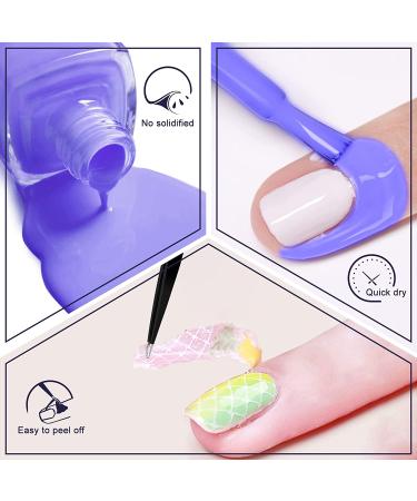 30ML Liquid Latex for Nails - Upgraded Peel off Barrier & Protector with Tweezers, Cuticle Oil for Growth Treatment and Repair - Purple - Buy Online on GoSupps.com