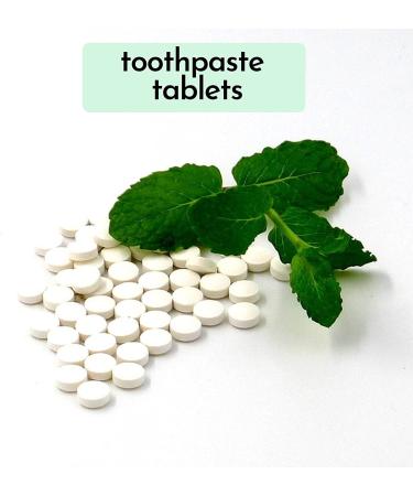 Spearmint Toothpaste Tablets & Bamboo Toothbrush Set | Travel Teeth Whitening Tabs for Adults & Kids | Fluoride-Free, Gluten-Free, Vegan | Eco-Friendly & Plastic-Free | 60 Tabs - Buy Online on GoSupps.com