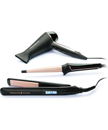 Remington Proluxe Ceramic Hair Straighteners - Midnight Black S9100B with Pro+ Low Temperature Setting and Luxury Storage Pouch - Buy Online on GoSupps.com