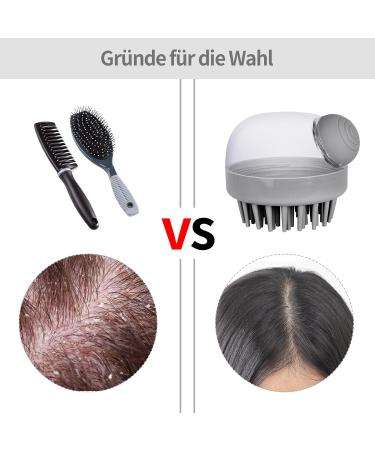 Lollanda Silicone Scalp Massage Brush for Hair Growth | Relaxing Head Massage & Shampoo Brush - Wet & Dry Use - Gray - Buy Online on GoSupps.com