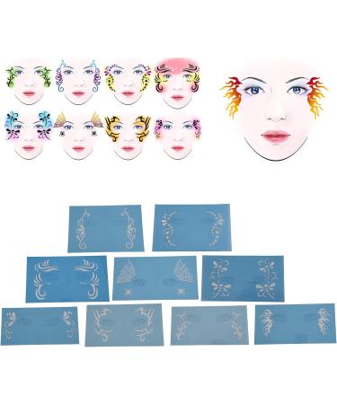 9 Sheets Reusable Makeup Stencils - Perfect for Festivals Birthdays & Performances | International Shipping Available - Buy Online on GoSupps.com