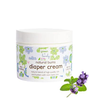 Natural Bums Diaper Rash Cream  Chemical Free   Made with Organic Shea Butter & Coconut. Calming Lavender Chamomile. Non-Nano. High Grade.