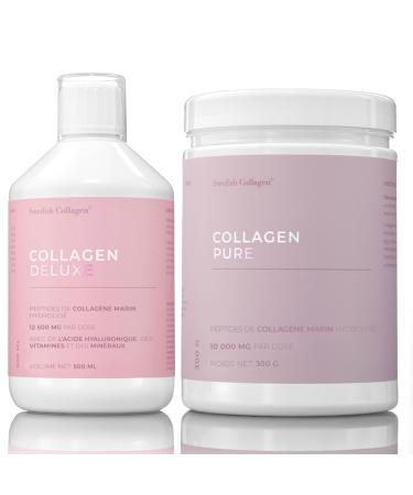 Swedish Collagen - Collagen Deluxe 500 ml + Collagen Pure I 12500 mg Marine Collagen (Type I & III) I Liquid Marine Collagen