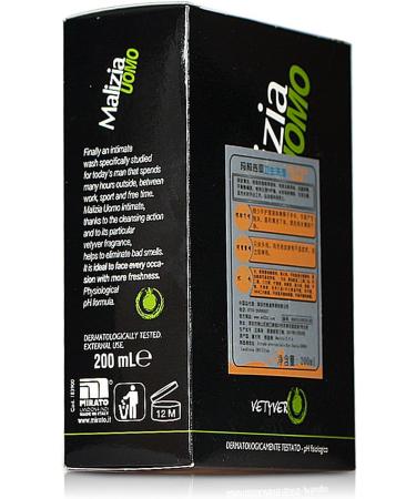 Malizia Uomo Vetyver Intimate Soap 200ml - Buy Online for Freshness & Hygiene | International Shipping Available - Buy Online on GoSupps.com