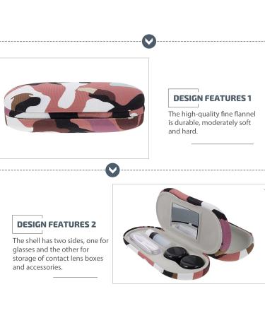 Healifty Lens Case and Glasses Case - 2 in 1 Double Sided Eye Case with Built-in Mirror Tweezer and Solution Bottle - Portable Lens Storage Box for Travel - Buy Online on GoSupps.com