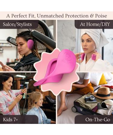 Reusable Silicone Ear Covers for Hair Styling - Pink Heat Protection | Comfortable & Durable Ear Shields for International Shipping - Buy Online on GoSupps.com