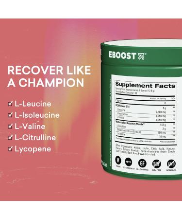 EBOOST Rescue Vegan BCAA Recovery Powder - Watermelon Flavor - 20 Servings - 2:1:1 Amino Acids for Muscle Recovery - Pre & Post Workout Supplement - Buy Online on GoSupps.com