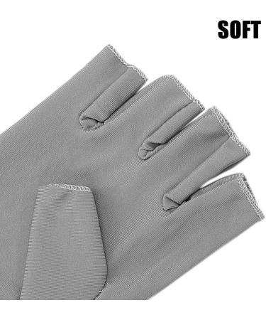 Professional 1 Pair UV Gloves For Nails Art Light Protection Gel Polish Manicure Care Fingerless Moisturizing Hand Protector Manicure Tools (Grey) - Buy Online on GoSupps.com