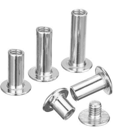 Pangda 80 Set Chicago Binding Post Screw Assorted Kit - Metal Round Cross Head Stud Screw Post Nail Rivet Chicago Button for DIY Leather Decoration Bookbinding - Silver - 5x6, 10, 12, 15, 18 - Buy Online on GoSupps.com