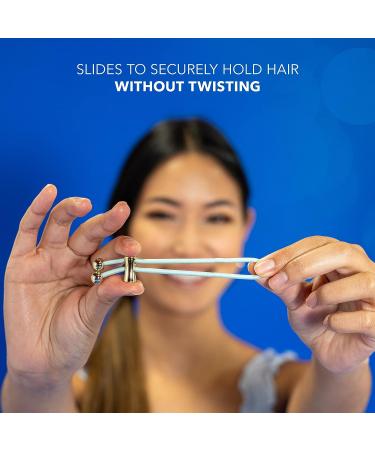 Pulleez Pony Party Sliding Ponytail Holder Set of 4 - Gold Metal Charms - Elastic Hair Tie Bracelet - Buy Online on GoSupps.com