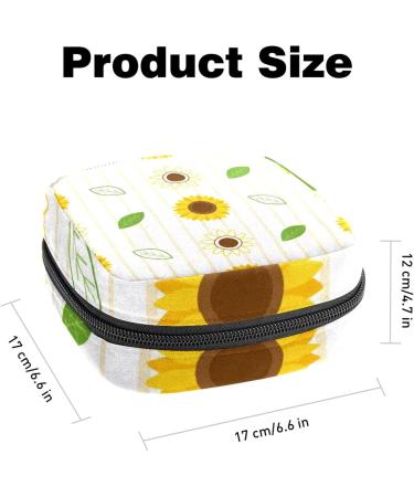 Sunflower Stripe Sanitary Napkin Storage Bag | Menstrual Cup Pouch & Makeup Organizer - Color 6 - Buy Online on GoSupps.com