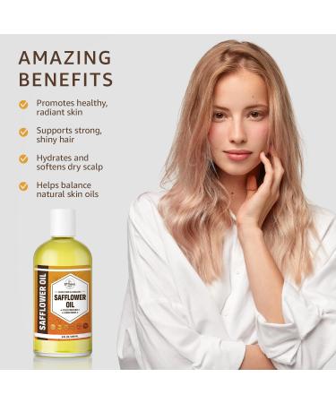 ORGANIC SAFFLOWER OIL (8 oz) Premium Cold Pressed Unrefined High Oleic 100% Pure Safflower Oil for Skin Face Hair Soap Making | Carrier for Essential Oils | Available in Bulk | 8 FL OZ - Buy Online on GoSupps.com