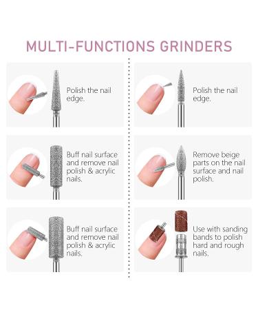 Rechargeable Electric Nail Drill with Nail Lamp & 6 Drill Bits - 35000 rpm Portable Nail File for Acrylic & Gel Nails - Professional Manicure Pedicure Tool in Pink - Buy Online on GoSupps.com