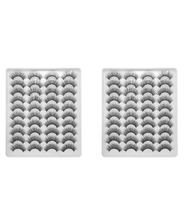 Bonkshire 40 Pairs 3D Chemical Fiber Lashes Natural False Eyelashes Dramatic Volume Lashes Makeup Extension Eyelashes