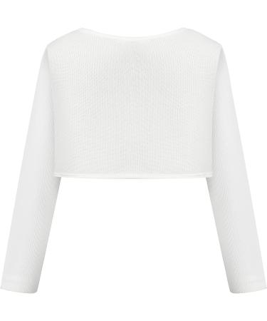 BONNY BILLY Girls Long Sleeve Knitted Cotton Cardigan Shrug - White (4-5 Years) - Buy Online on GoSupps.com
