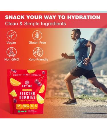 Electrogummies Fruit Punch - 385mg Electrolytes for Hydration | 60 Count Electrolyte Gummies | Ideal for Runners & Endurance Sports - Buy Online on GoSupps.com