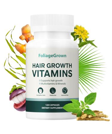 Hair Growth Supplements Visibly Thicker Hair Hair Growth Vitamins for Women and Men - 2 Month Supply(120 Capsules)