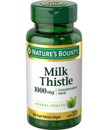 Nature's Bounty Milk Thistle 1000 mg 50 Softgels (3 Pack) 50 Count - Buy Online on GoSupps.com