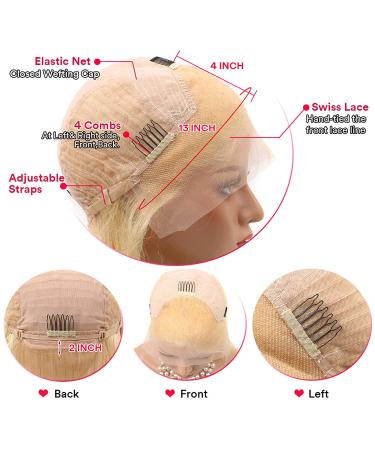 20 613 Blonde Body Wave Lace Front Wig Human Hair 10A - Pre Plucked, 150% Density, Free Part - 20 Inch Human Hair Lace Front Wig for Women - Buy Online on GoSupps.com