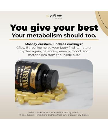 gflow vitamins Berberine HCl 1200 mg in Vegetable Capsules | Berberine Top Choices Made in The USA - Buy Online on GoSupps.com