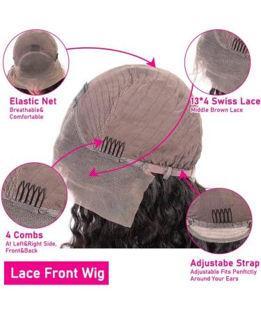 30 Inch Water Wave Lace Front Wig Human Hair 13x4 | 180% Density Wet & Wavy Pre Plucked Wig for Black Women - Buy Online on GoSupps.com