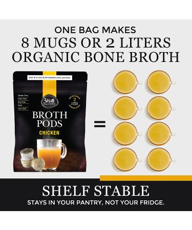 Organic Chicken Bone Broth Pods 100% Freeze Dried, 67 Oz, Rich in Collagen Protein | No Added Flavors, Preservatives, Allergens, Sodium | Perfect for Fasting, Keto, Low Carb Diets - Buy Online on GoSupps.com