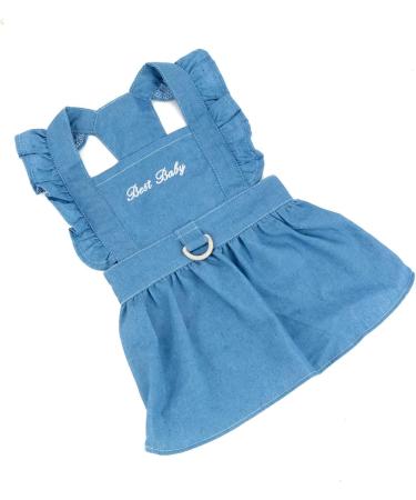 Paidful Denim Tutu Dress for Small Dogs & Cats - Light Blue Pleated L tzchen for Puppies Chihuahua & Yorkie - Spring/Summer Fashion - Buy Online on GoSupps.com