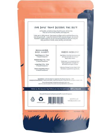 | Pawable | Collagen for Dogs Joints | Unique Dog Collagen Blend | Scientifically Proven Joint Supplement for Dogs | 225g Powder Single Pack - Buy Online on GoSupps.com