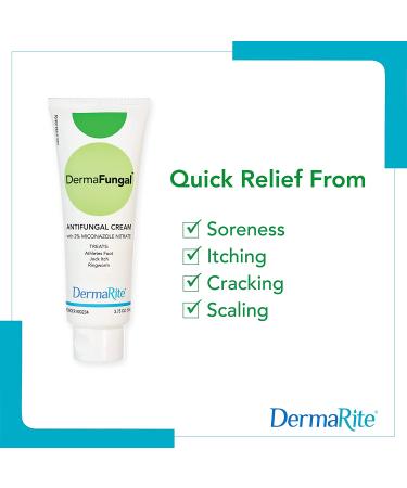 DermaFungal Antifungal Cream 3.75 oz - Treats Athlete's Foot, Jock Itch, Ringworm - 2% Miconazole Nitrate - 1 Pack - Buy Online on GoSupps.com