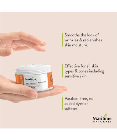 Maritime Naturals Daily Collagen Moisturizer Retinol Cream Collagen Jojoba Oil & Vitamin E Face Cream for Women & Men Made with Organic Ingredients 120 ml - Buy Online on GoSupps.com