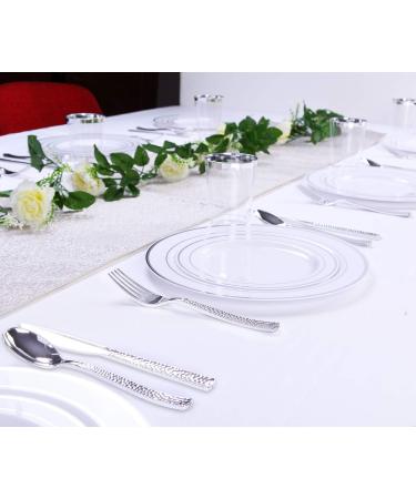 Supernal 180 Piece Silver Plastic Silverware - Disposable Cutlery for Parties, Weddings, and Events - Buy Online on GoSupps.com