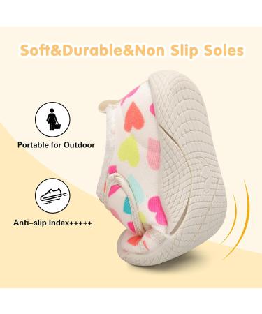 JOINFREE Anti-Slip Plush Baby Girl First Walking Shoes 6.5/7 UK Child - Pink Toddler Slipper Shoes - Buy Online on GoSupps.com